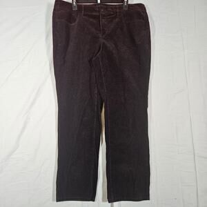 Talbots Corduroy Pants Womens 16W Brown Heritage Chino Straight Leg Mid Rise